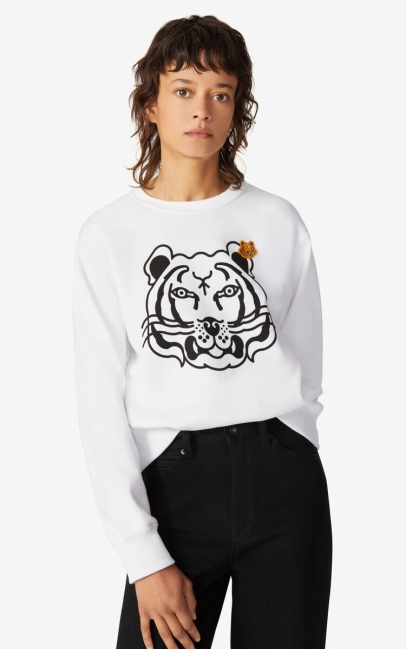 Kenzo Women K-tiger Sweatshirt White